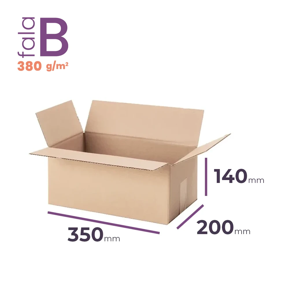 mały karton klapowy 350x200x140 mm fala b