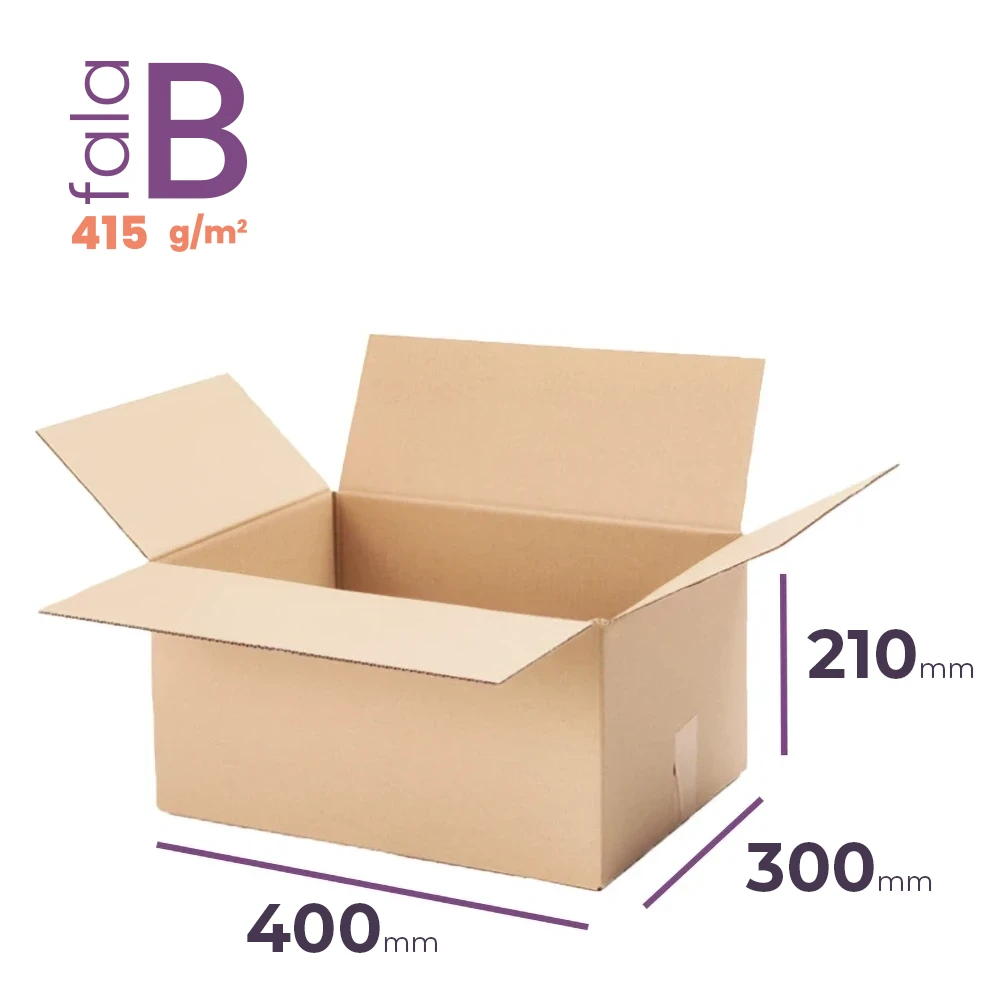 duży karton klapowy 400x300x210 mm fala b