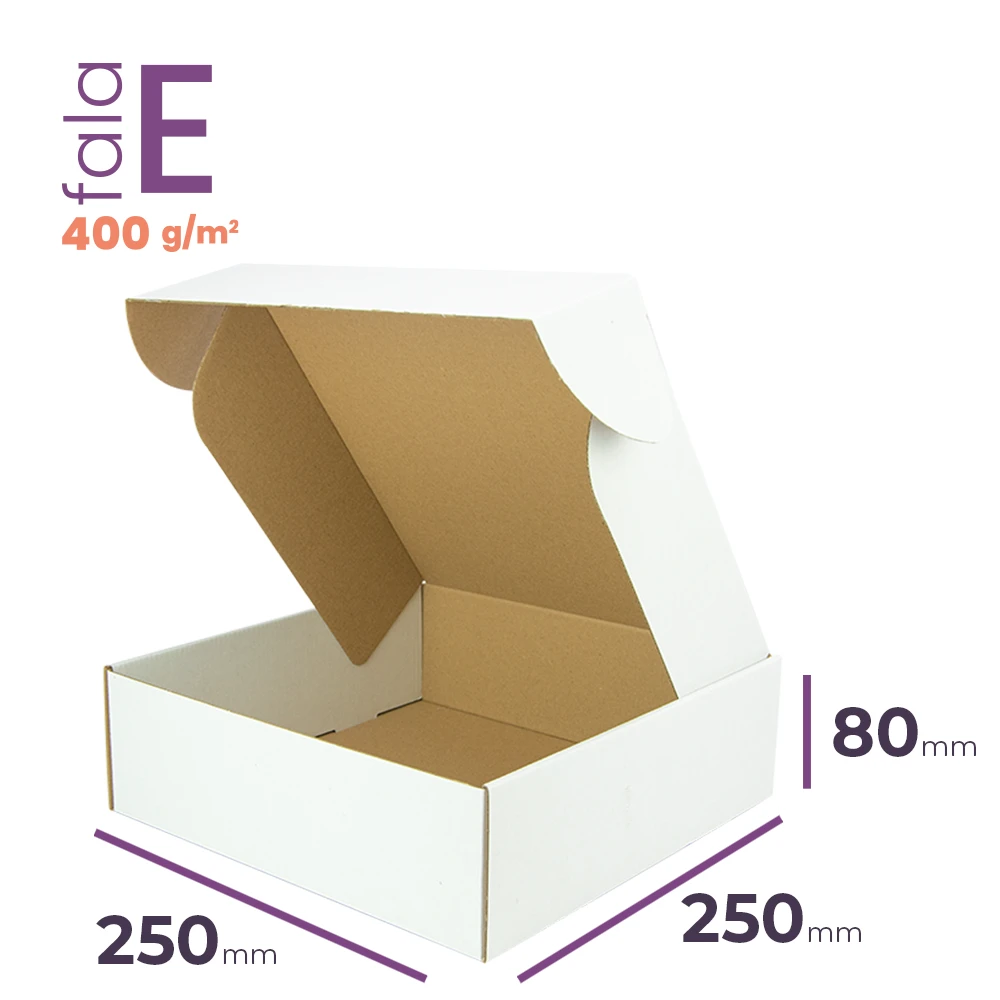 Biały karton fasonowy 250x250x80 mm