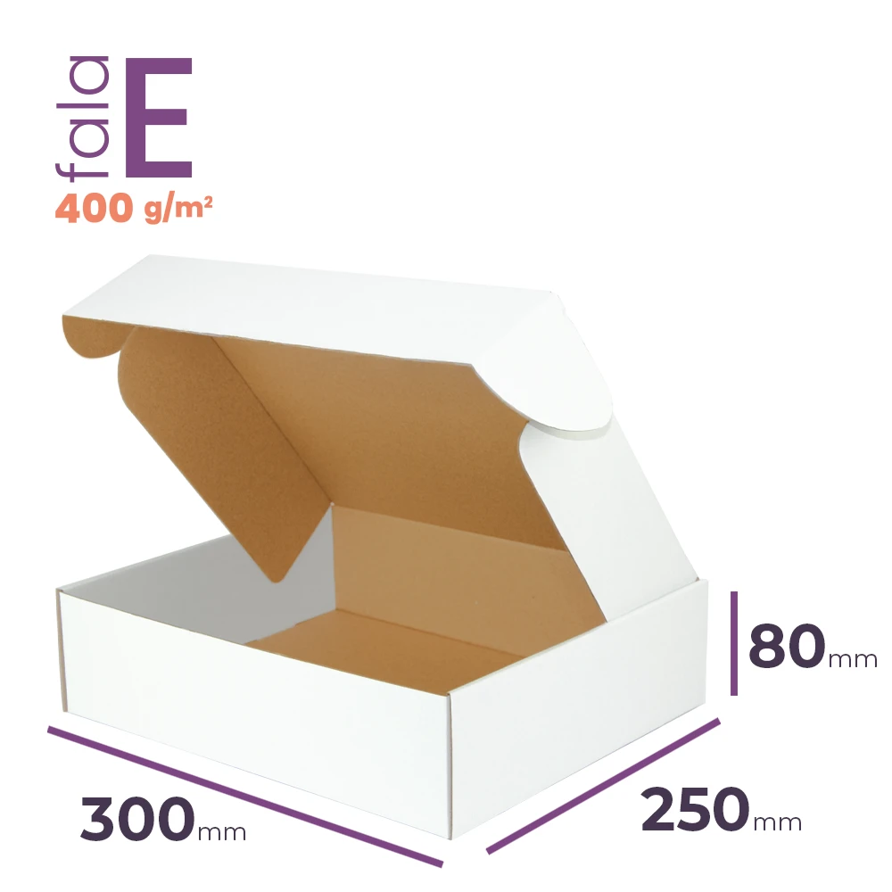 Biały karton fasonowy o wymiarach 350x250x80 mm