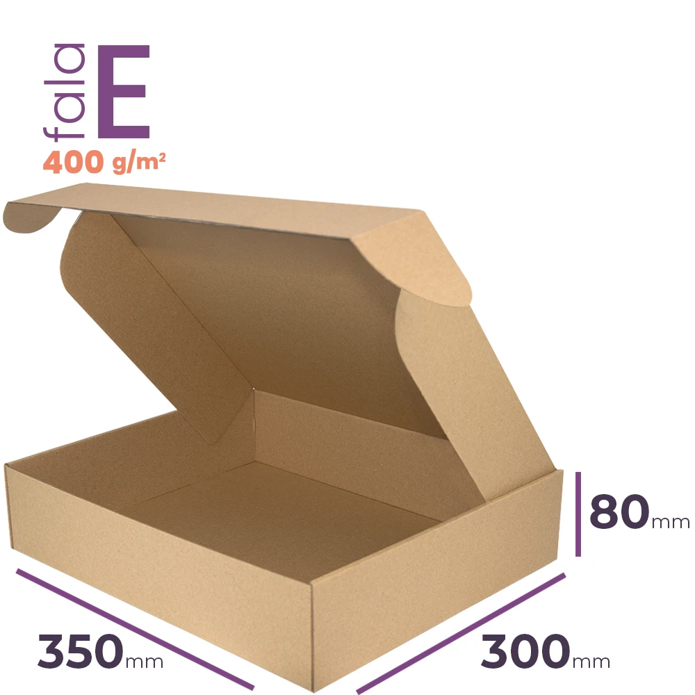 Szary karton fasonowy o wymiarach 350x300x80 mm