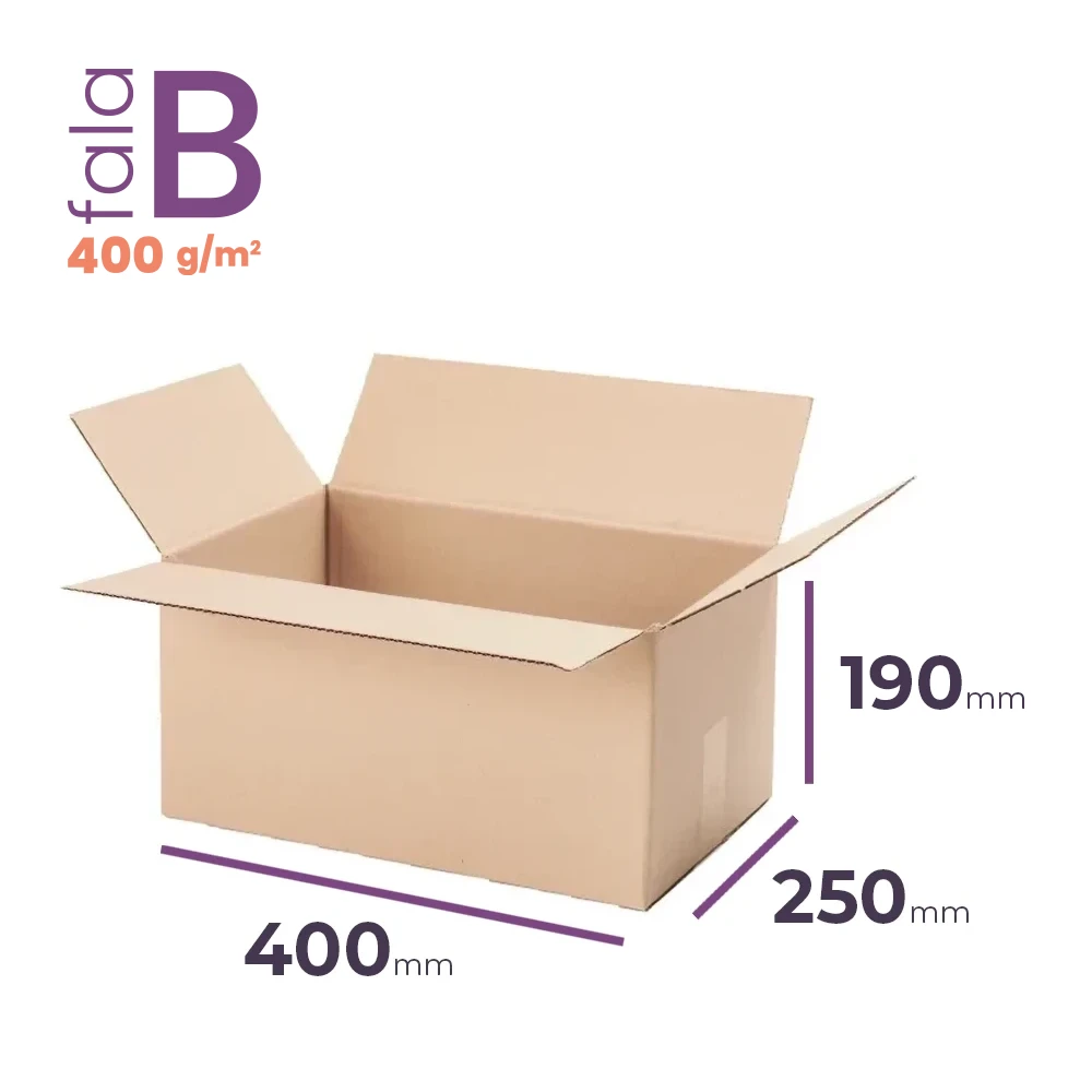 średni karton klapowy 400x200x150 mm fala b
