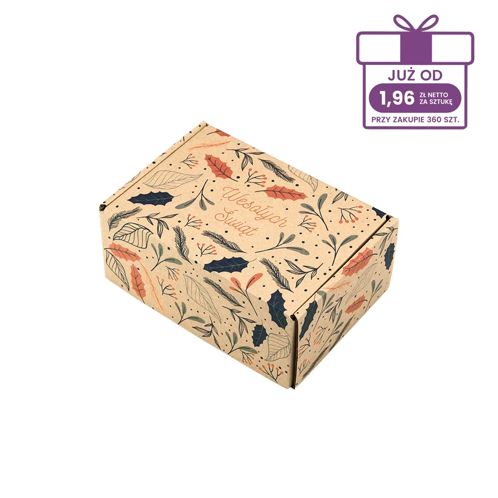 karton z nadrukiem świątecznym 160x110x70 mm