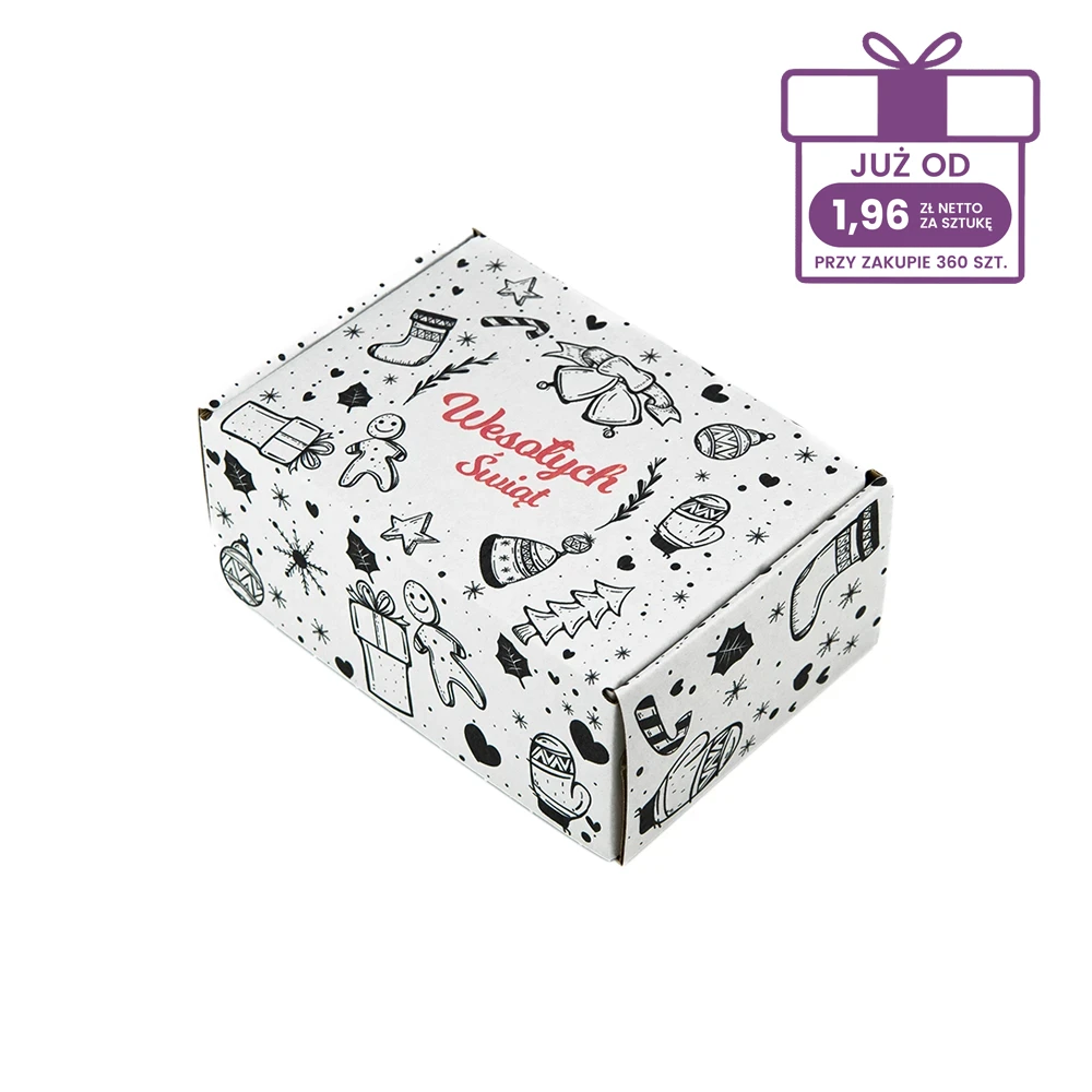 biały karton fasonowy z nadrukiem Pierniki 160x110x70 mm