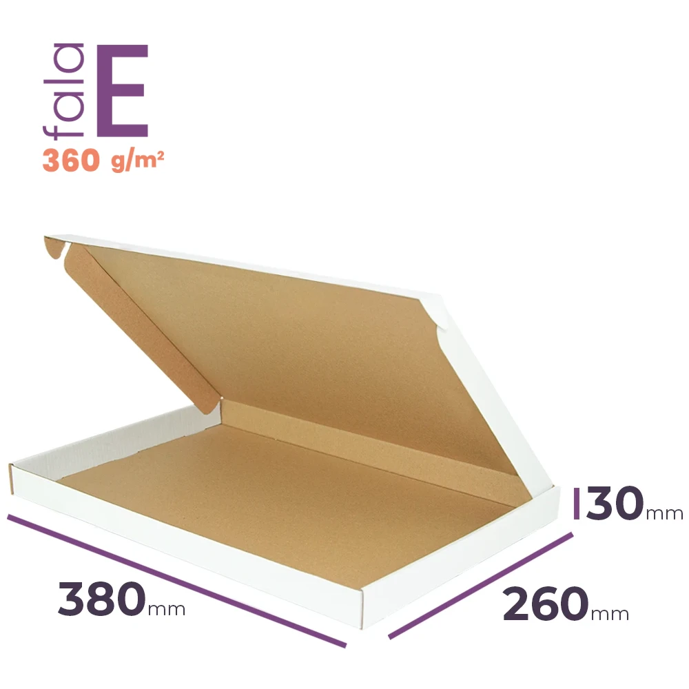 biały karton fasonowy 380x260x30 mm