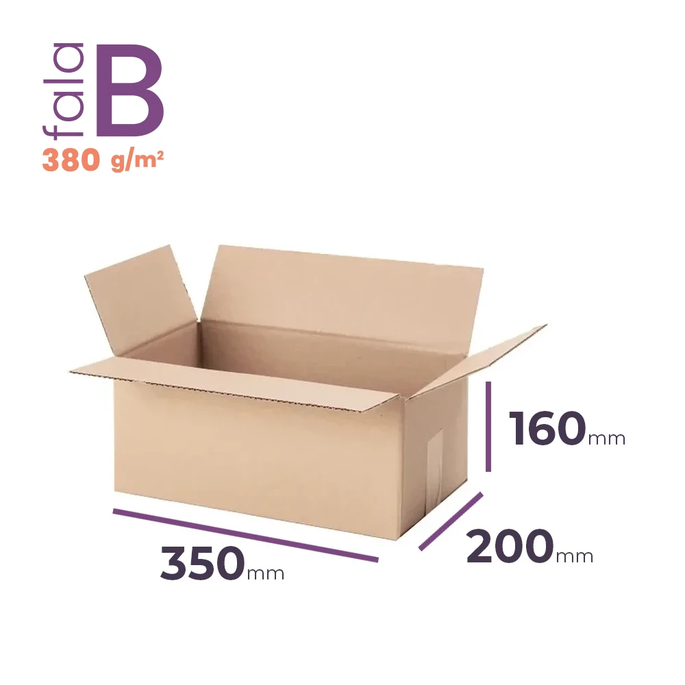 mały karton klapowy 350x200x160 mm fala b