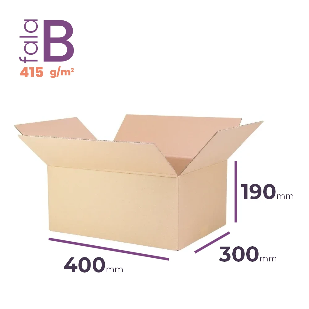 karton klapowy 400x300x190 mm fala b