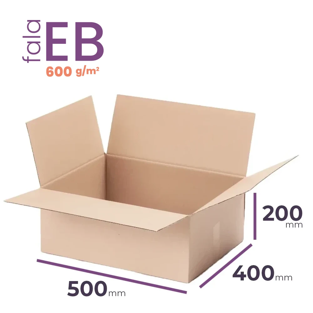 duży, gruby karton klapowy 500x400x200 mm fala EB